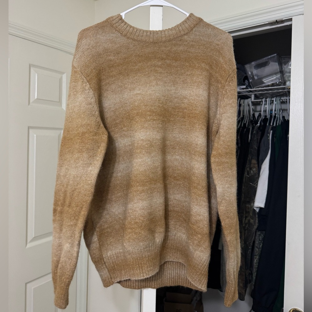 H&M Camel Ribbed Crewneck Sweater